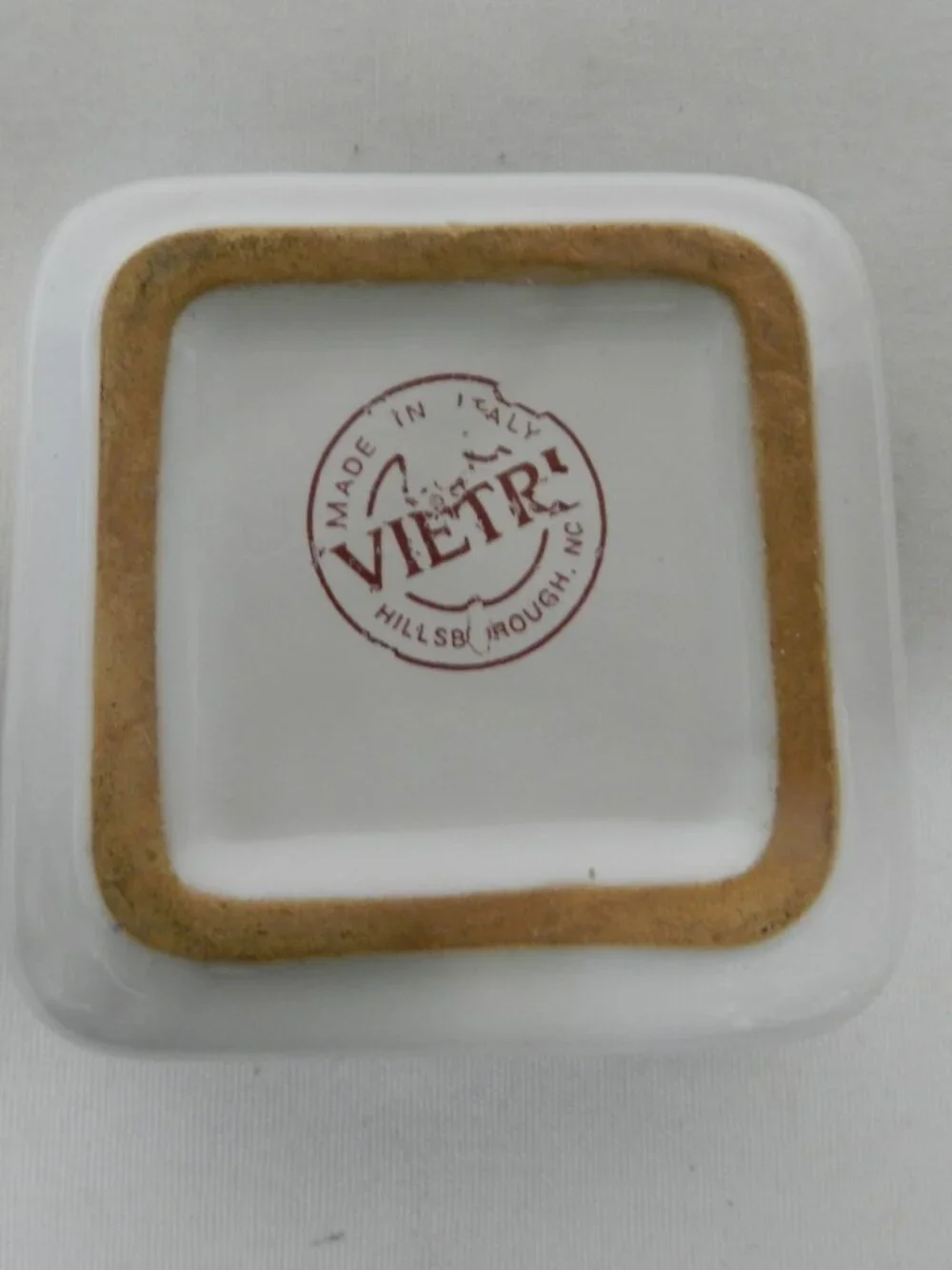 Vietri Italy Vintage Christmas Snowman trinket box decor ceramic small Holiday